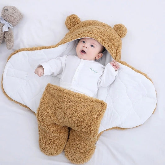 Baby Blanket Fleece Wrap with Hooded Design