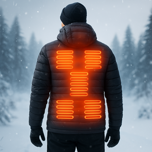 Heated Jacket Waterproof USB Winter Coat Black