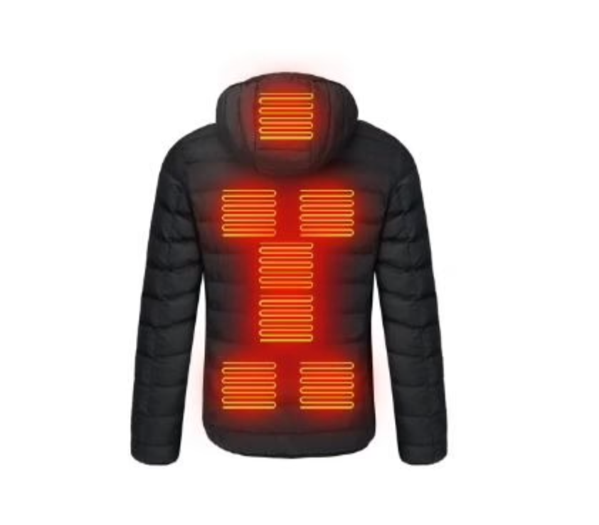 Heated Jacket Waterproof USB Winter Coat Black