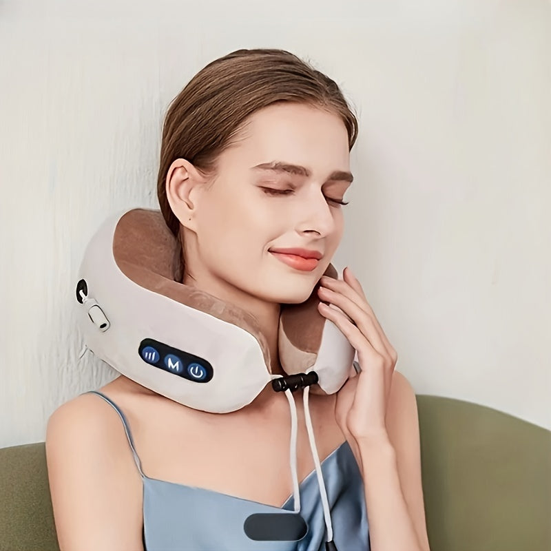 Neck Pillow Memory Foam USB Massage Support