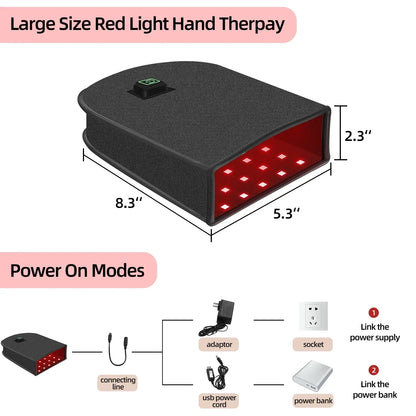 Hand therapy glove with infrared light device