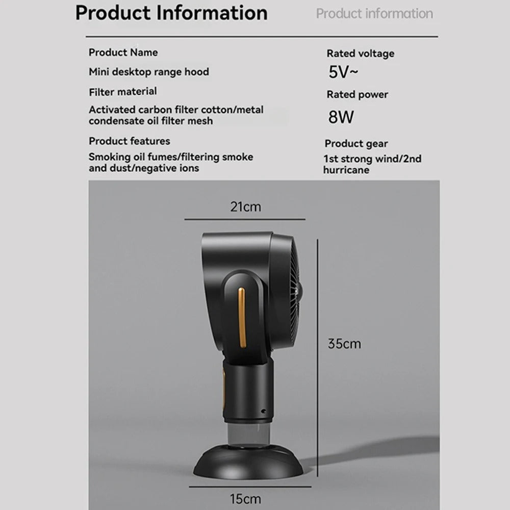 Air purifier fan portable smoke odour remover