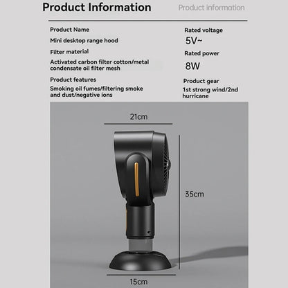Air purifier fan portable smoke odour remover