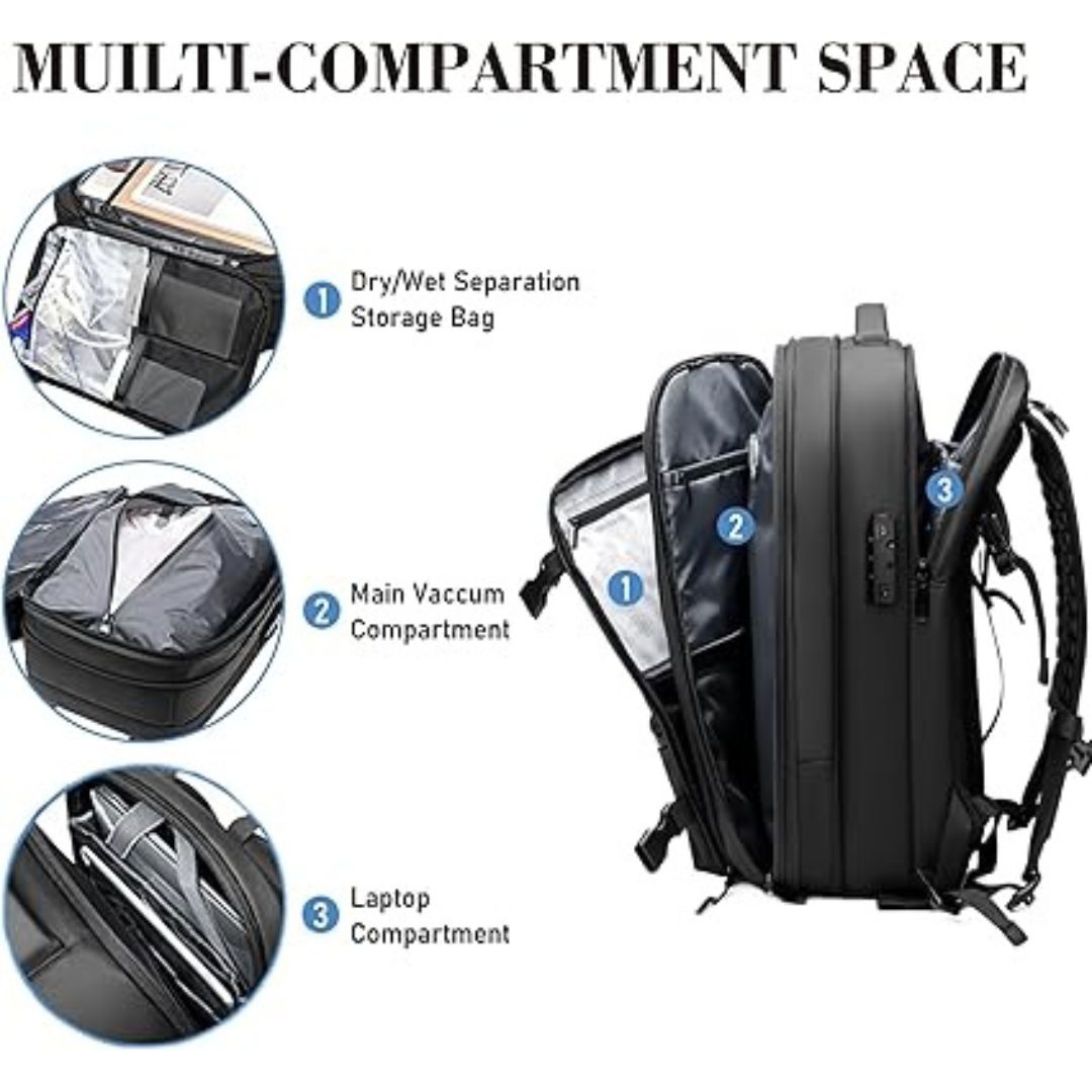Travel Backpack with Expandable Compression Storage