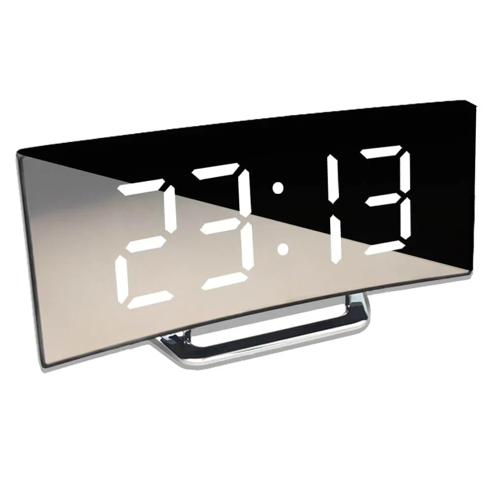 LED Digital Alarm Clock with Curved Display