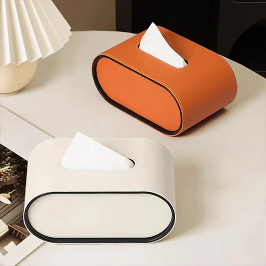 Tissue Box Cover PU Leather Modern Holder