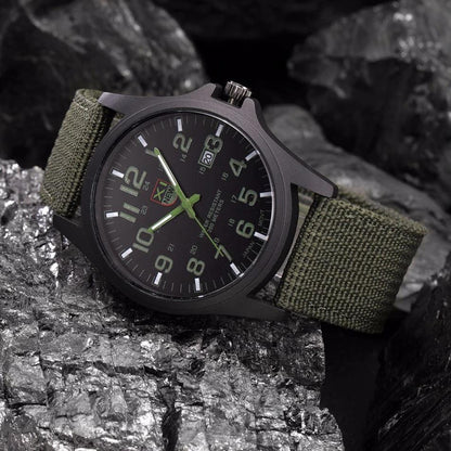 Men’s Military Style Waterproof Canvas Watch