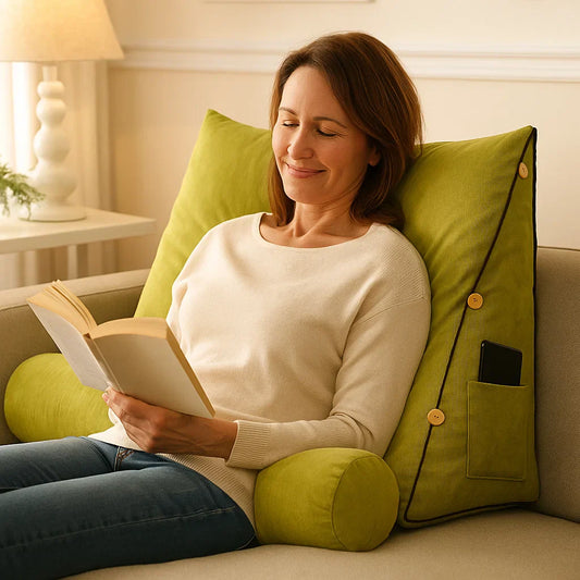 Back Support Cushion with Removable Neck Roll