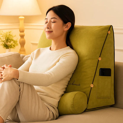 Back Support Cushion with Removable Neck Roll