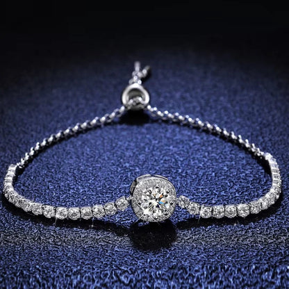 Moissanite Bracelet - Comes in a beautiful gift box - Adjustable length