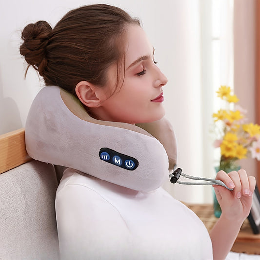 Neck Pillow Memory Foam USB Massage Support