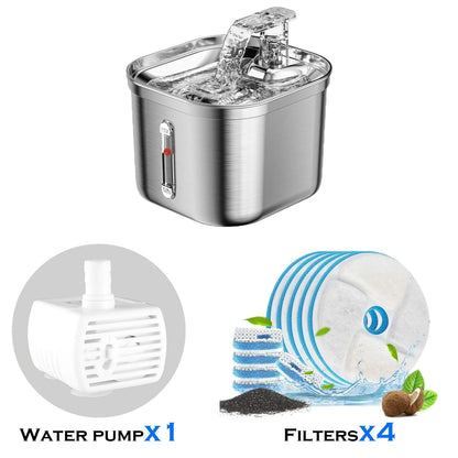 Cat Water Fountain Stainless Steel Quiet Dispenser