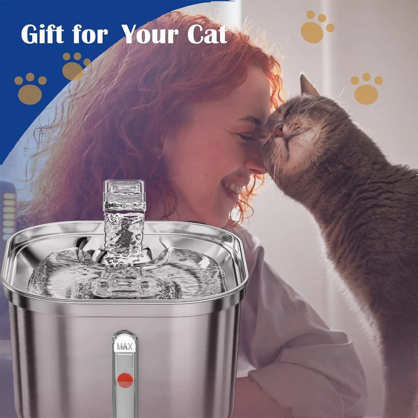 Cat Water Fountain Stainless Steel Quiet Dispenser