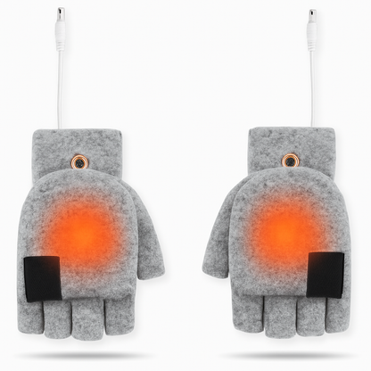 Heated Winter Knit Fingerless Gloves