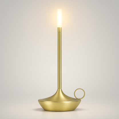 Table Lamp Brass Finish LED Rechargeable Light