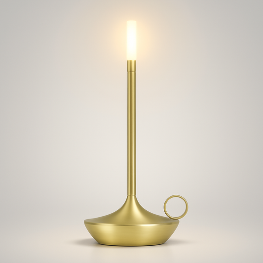 Table Lamp Brass Finish LED Rechargeable Light