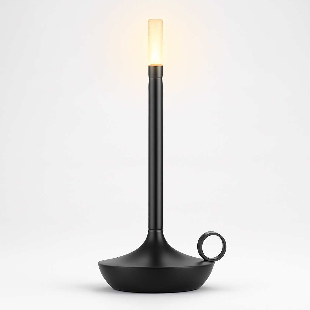 Table Lamp Brass Finish LED Rechargeable Light