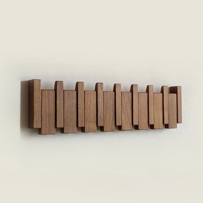 Wooden Wall Hooks with Foldable Coat Hangers