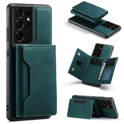 Phone Case with Leather Card Wallet Cover