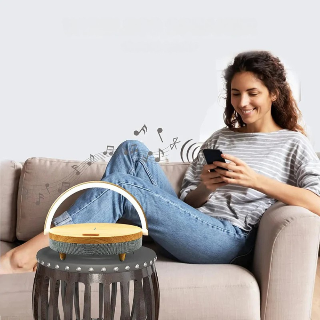 Table Lamp with Wireless Charger and Bluetooth Speaker