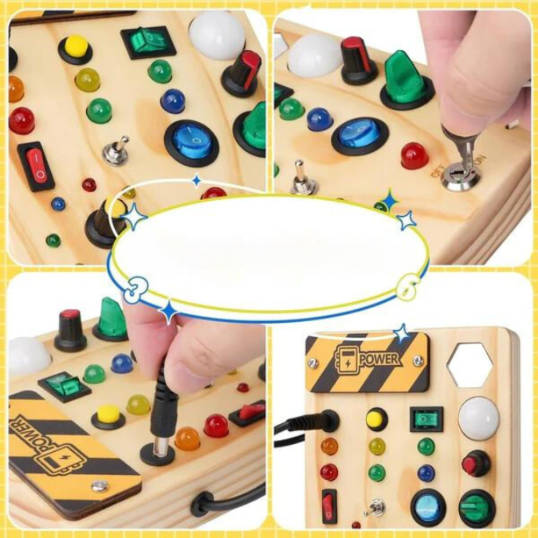 Montessori Busy Board with Lights and Switches