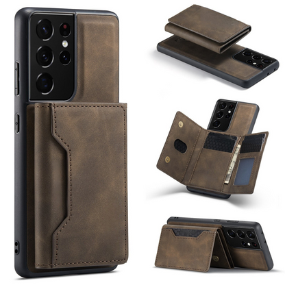 Phone Case with Leather Card Wallet Cover