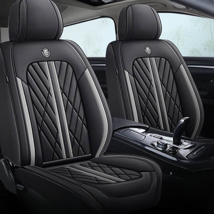 Car Seat Covers Grey Black Leather Waterproof