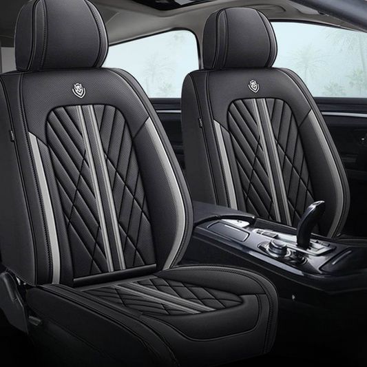 Car Seat Covers Grey Black Leather Waterproof