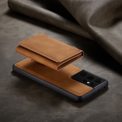 Phone Case with Leather Card Wallet Cover