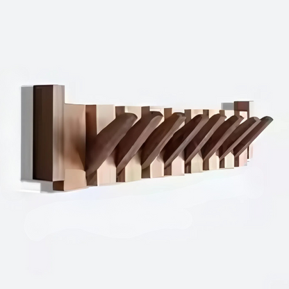Wooden Wall Hooks with Foldable Coat Hangers