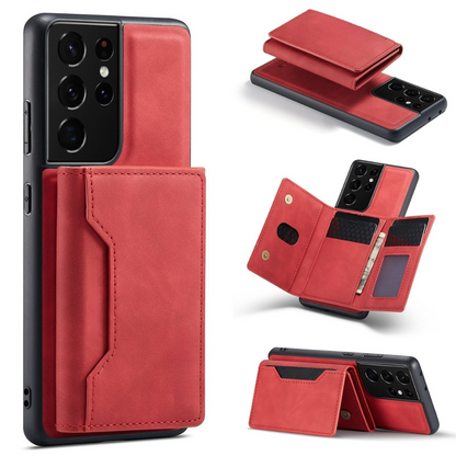 Phone Case with Leather Card Wallet Cover