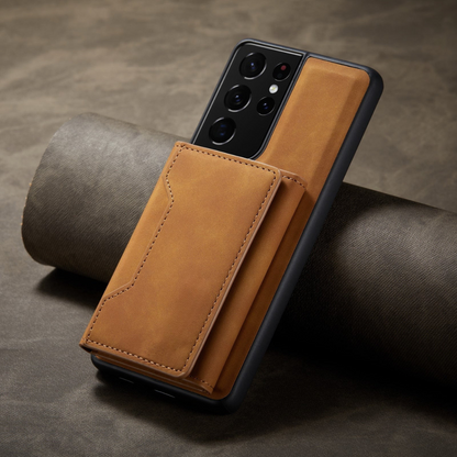 Phone Case with Leather Card Wallet Cover