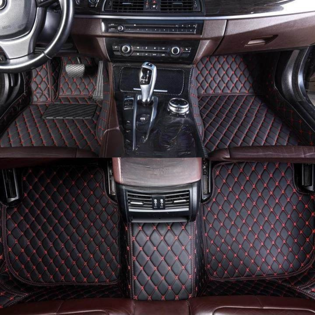 Leather Car Mats Waterproof Quilted Interior Liner