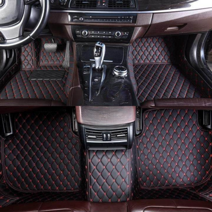 Leather Car Mats Waterproof Quilted Interior Liner