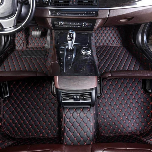 Leather Car Mats Waterproof Quilted Interior Liner