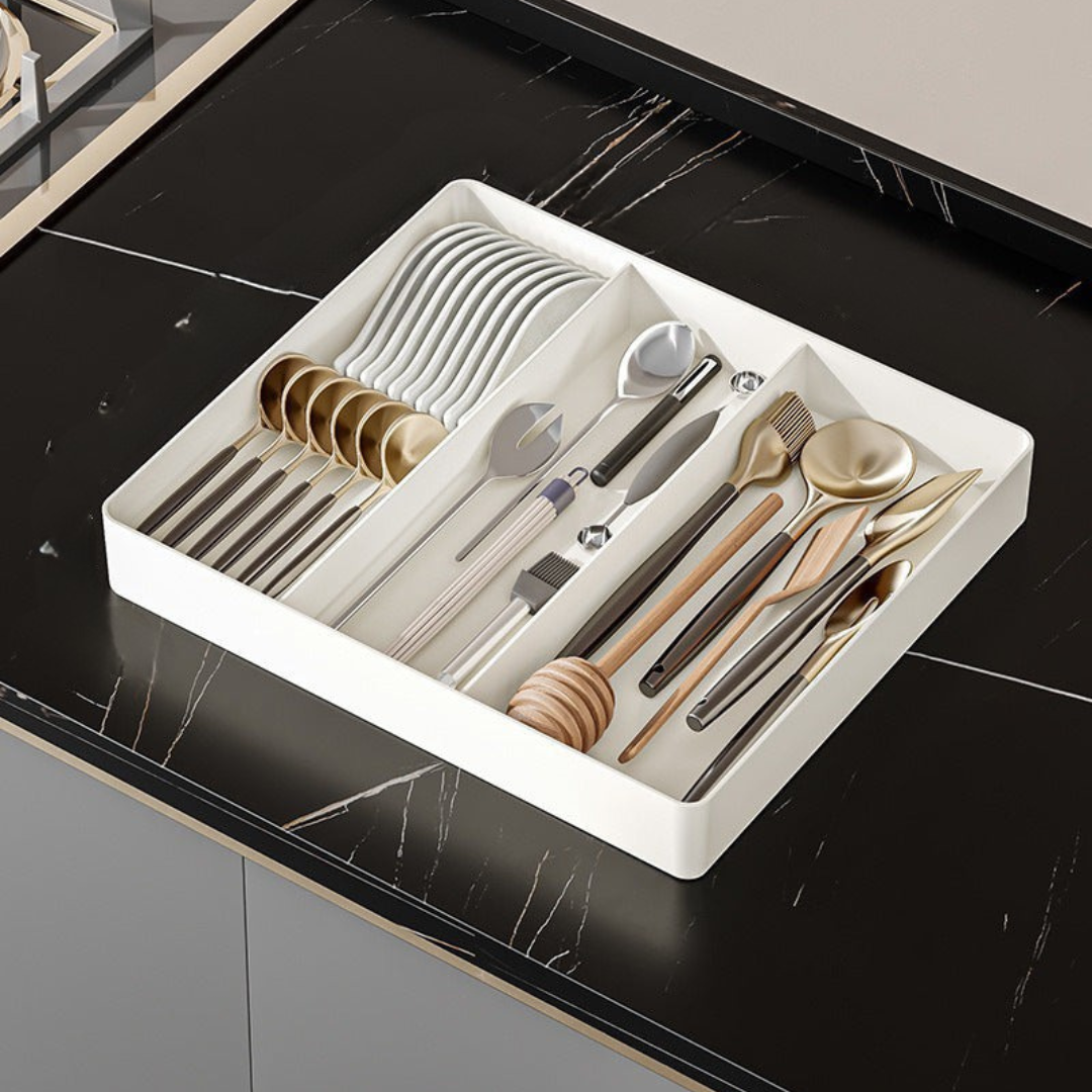 Kitchen Drawer Organizer with Adjustable Compartments