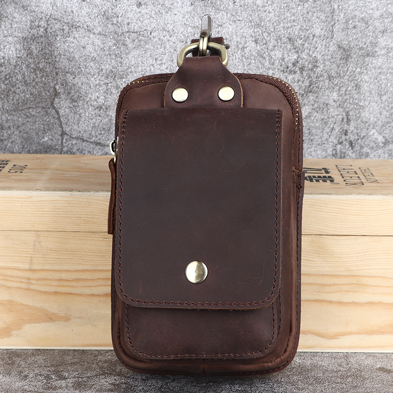 Leather Belt Bag with Secure Zip Pockets