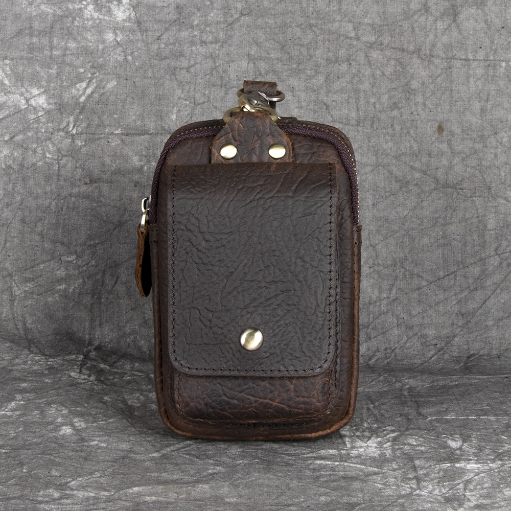 Leather Belt Bag with Secure Zip Pockets