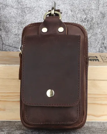 Leather Belt Bag with Secure Zip Pockets