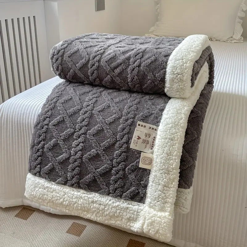 Fleece Throw Blanket Sherpa Reversible Bed Cover