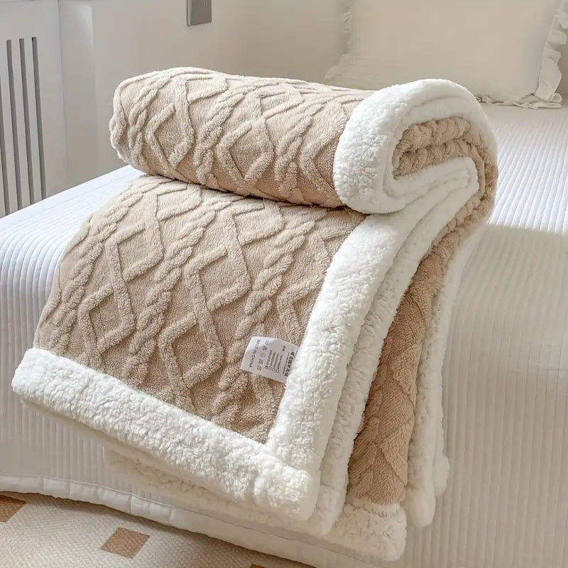 Fleece Throw Blanket Sherpa Reversible Bed Cover