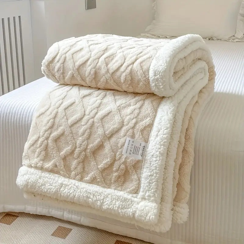Fleece Throw Blanket Sherpa Reversible Bed Cover