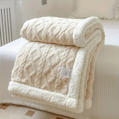 Fleece Throw Blanket Sherpa Reversible Bed Cover