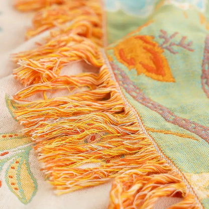 Cotton Throw Blanket Boho Floral Sofa Cover