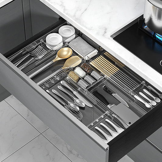 Kitchen Drawer Organizer with Adjustable Compartments