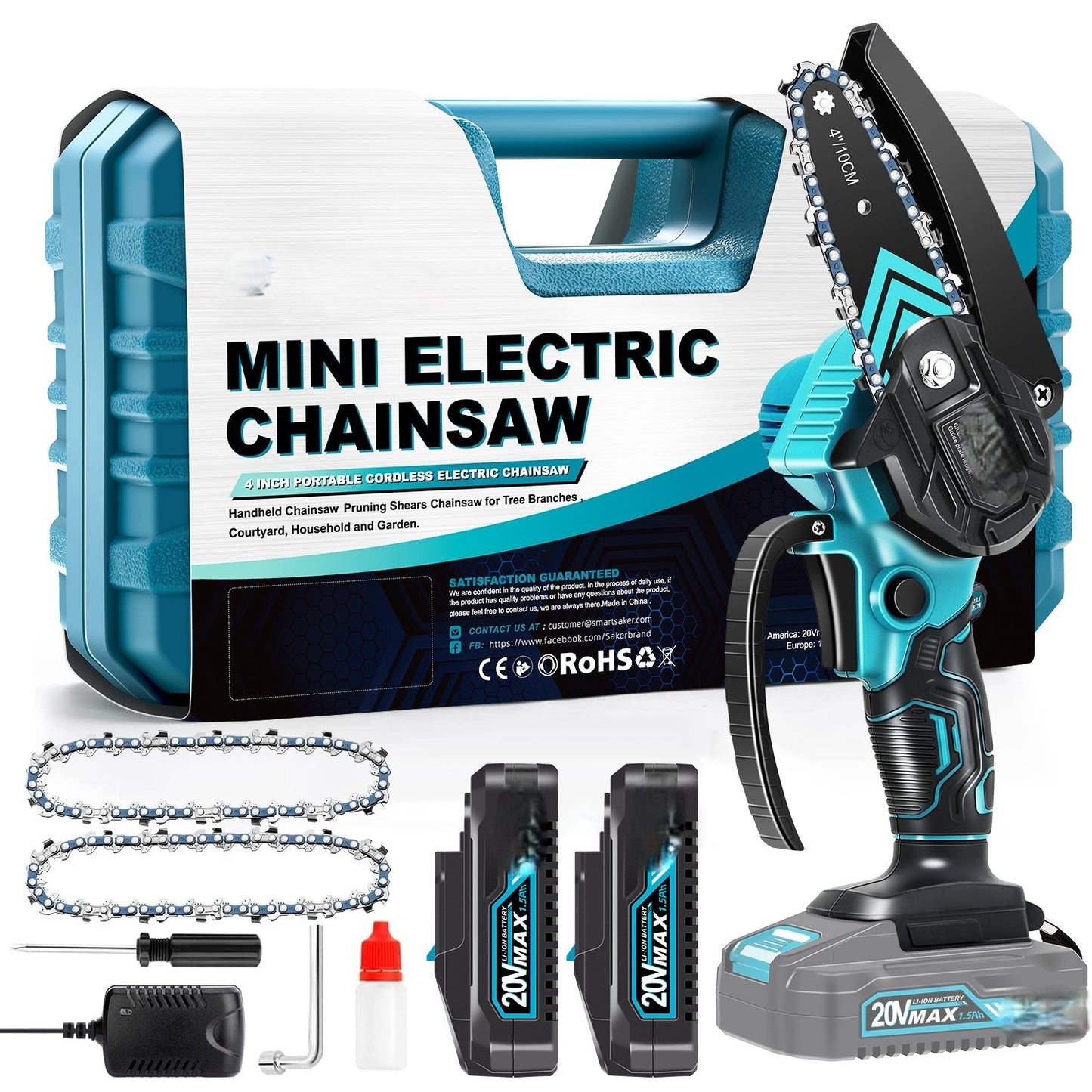 Electric Chainsaw Cordless Lightweight for Pruning