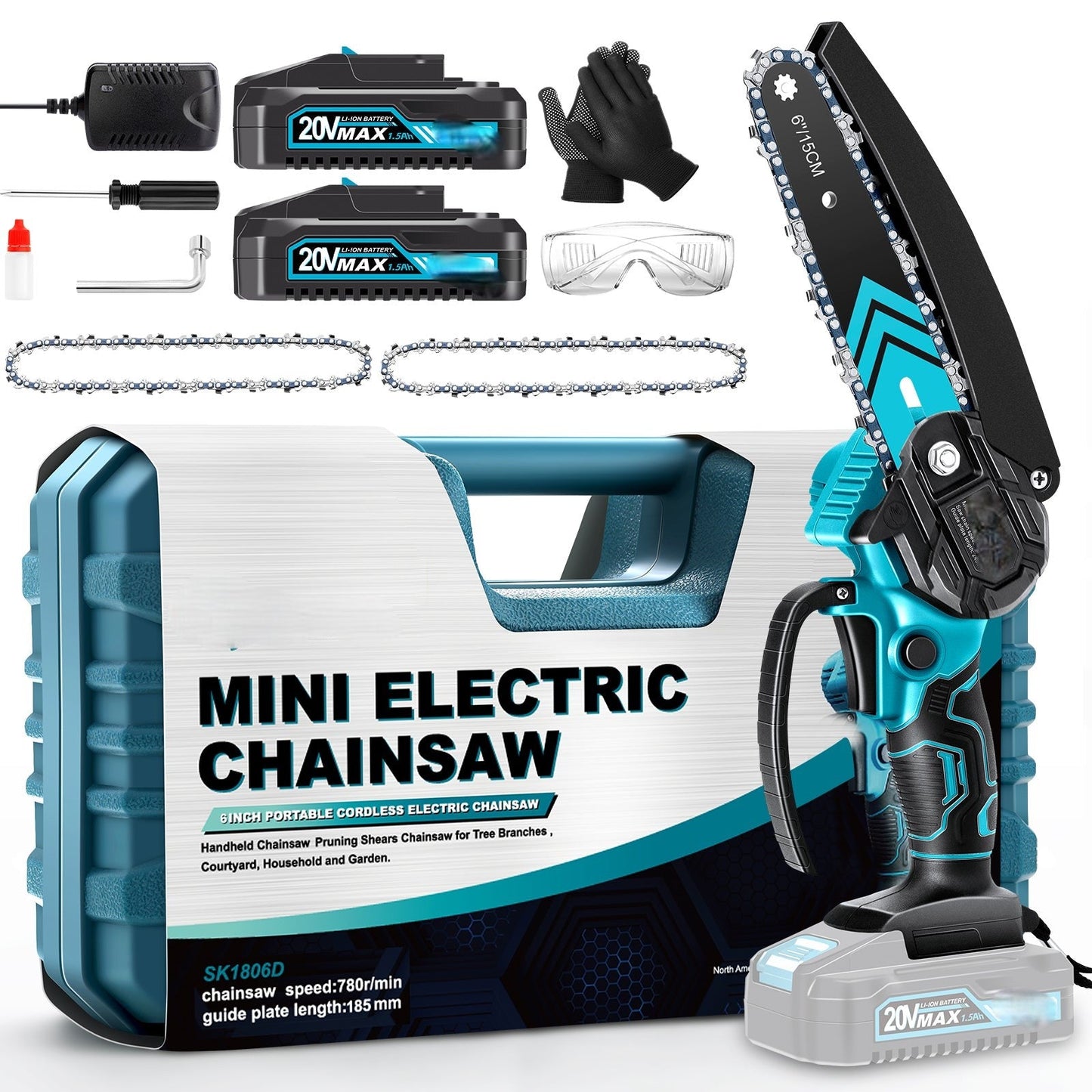 Electric Chainsaw Cordless Lightweight for Pruning