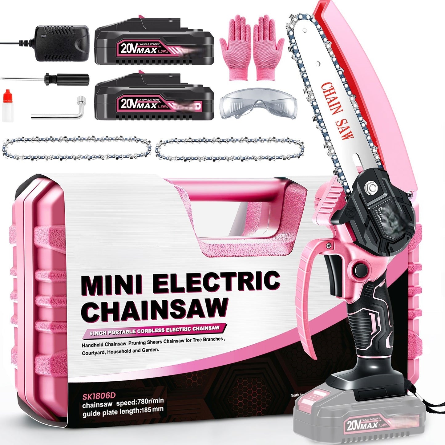 Electric Chainsaw Cordless Lightweight for Pruning