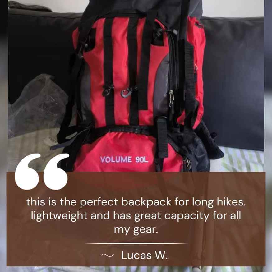 Hiking Backpack Waterproof 90L for Camping Trips