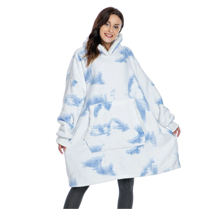 Oversized Fleece Hoodie Blanket with Pocket